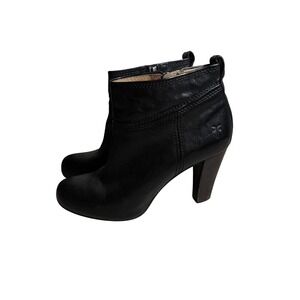 Frye Womens 8 Miranda Stud Leather Ankle Boots Round Toe Stacked Heel Booties